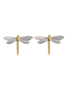 GALLARDO AND BLAINE Dragonfly Stud Earrings Sil/G