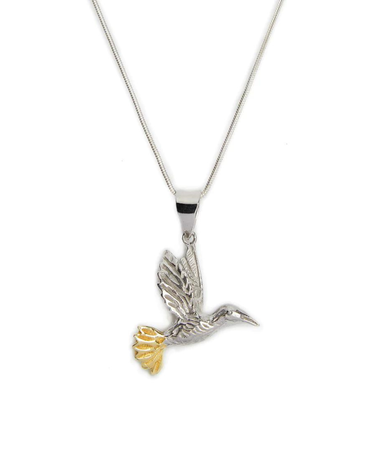 GALLARDO AND BLAINE Bird in Flight Necklace Sil/G