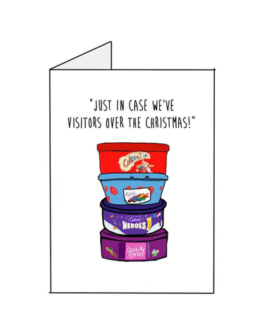 FINGERDOODLES Card - Xmas Visitors Sweets