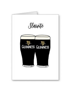 FINGERDOODLES Card - Xmas Slainte Guinness