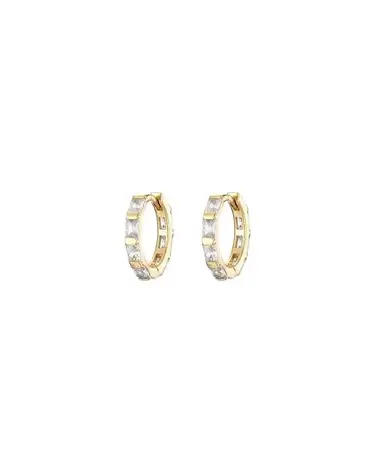 MARY K Gold Pave Huggie with Crystal Earrings