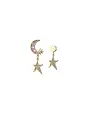 ANGELA D'ARCY Moon and Star Different Earrings