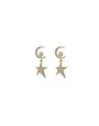 ANGELA D'ARCY Mini Moon and Star Earrings