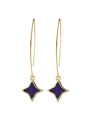 ANGELA D'ARCY Druzy Star Blue Earrings