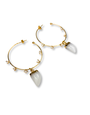 ANGELA D'ARCY Starlights White Jade Earrings