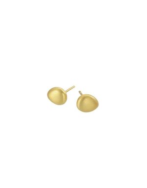 MARY K Brushed Gold Pebble Stud Earrings