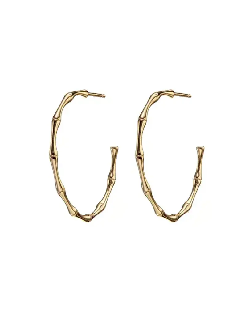 MARY K Gold Bamboo Hoop Earrings