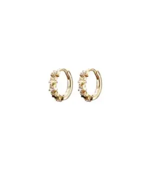 MARY K Gold 5 Pave Star Huggie Earrings