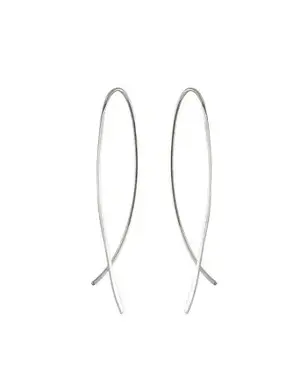 MARY K Silver Crossover Large Earrings