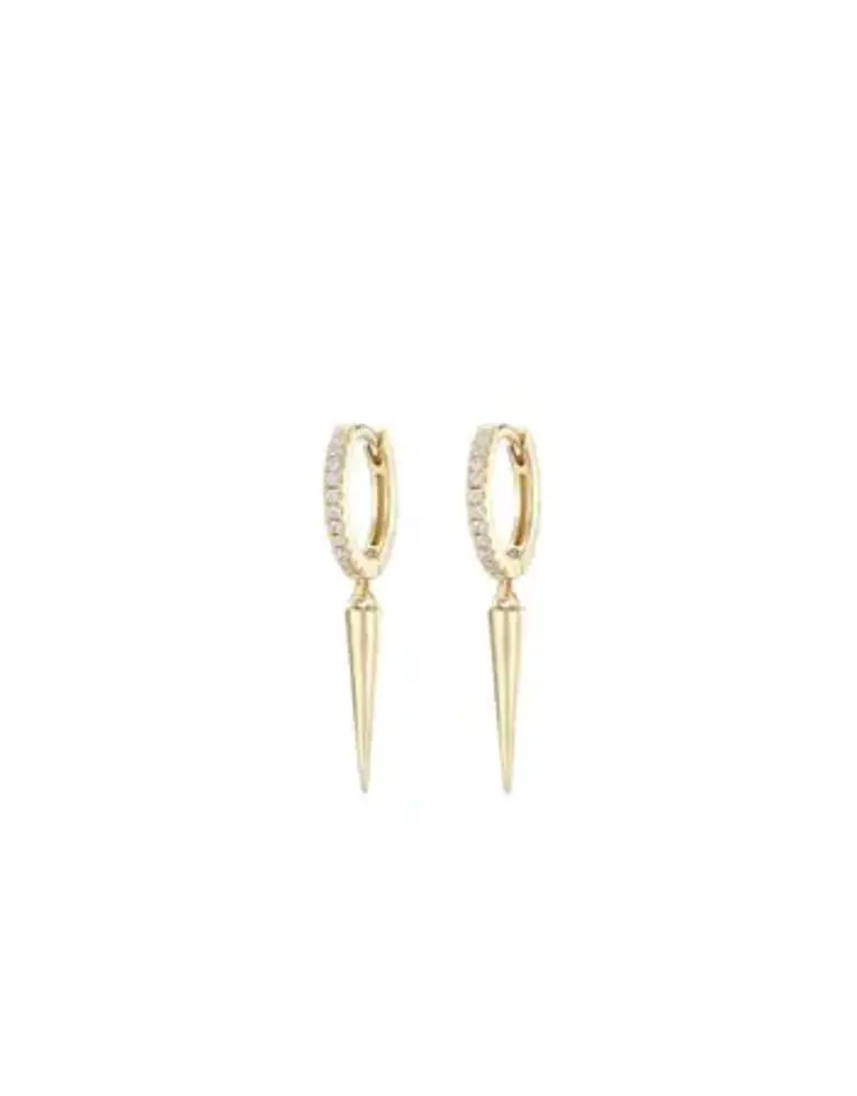 MARY K Gold Pave  Huggie and Long Spike Earrings