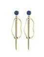 ANGELA D'ARCY Druzy Spike Gold Blue Earrings