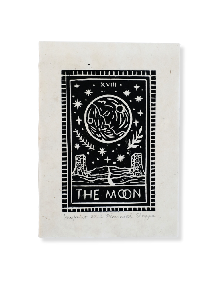 DOMINIKA STOPPA A5 Print - The Moon Tarot Linocut