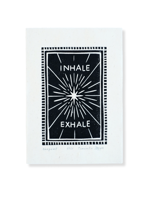 DOMINIKA STOPPA A5 Print - Inhale Exhale Linocut