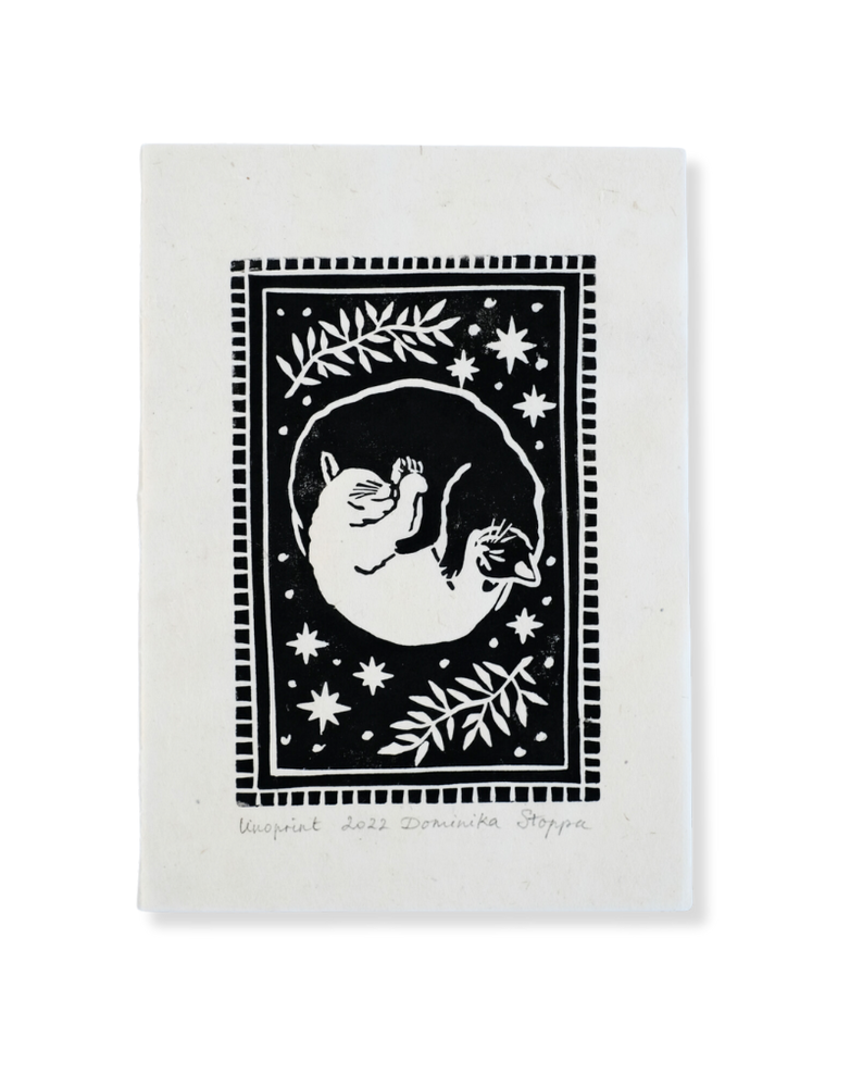 DOMINIKA STOPPA A5 Print - Yin and Yang Cats Linocut