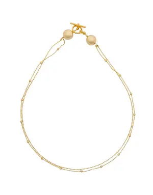 VIVIEN WALSH Double Ball Chain Necklace