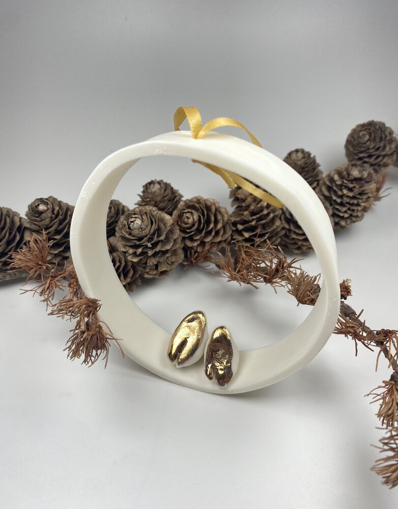 KARO ART Porcelain Hoop Ornament- Love Birds