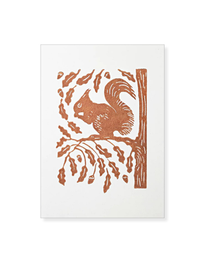 LINOCUT STUDIO Card - Red Squirrel