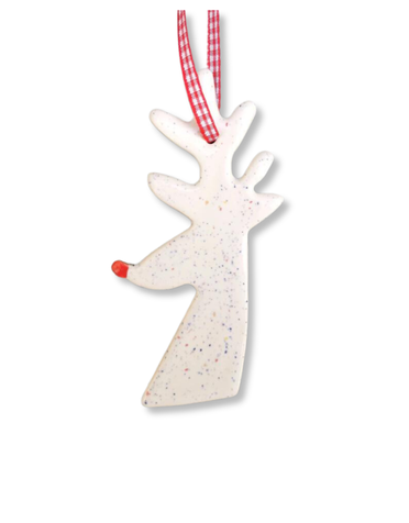 MAPLE TREE POTTERY Ceramic Christmas Decoration - Rudolph