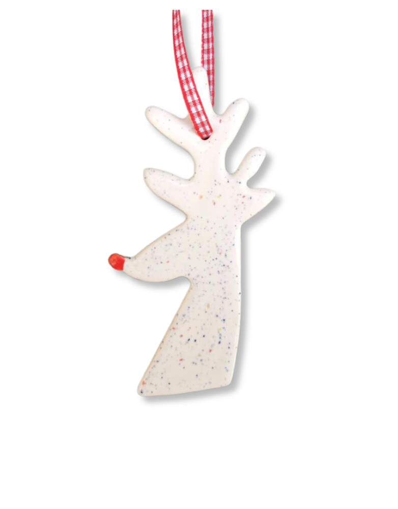 MAPLE TREE POTTERY Ceramic Christmas Decoration - Rudolph