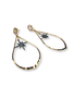 ANGELA D'ARCY Teardrop Gunmetal Star and Moon Earrings
