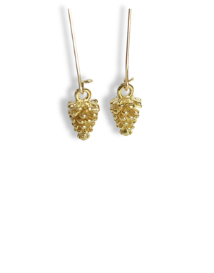 KAIKO STUDIO Delicate Brass Pine Cone Earrings