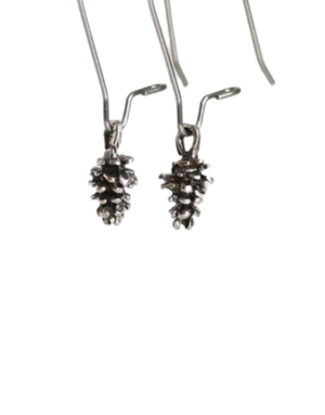 KAIKO STUDIO Delicate Silver Pine Cone Earrings