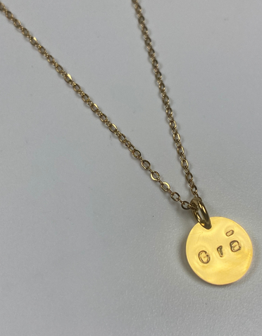 RUDIES AND CO Gold Disc Grá Necklace
