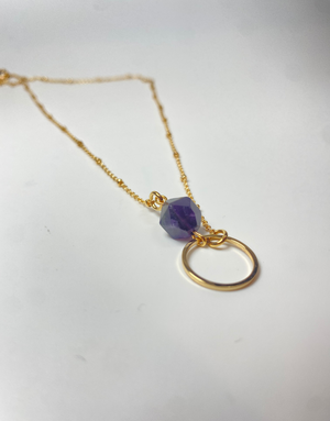 KAIKO STUDIO Amethyst and Circle Delicate Necklace