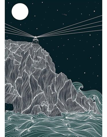 EMILY MC KEAGNEY Print A3 - Bull Rock Lighthouse