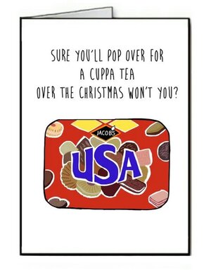 FINGERDOODLES Card - Xmas USA Biccies
