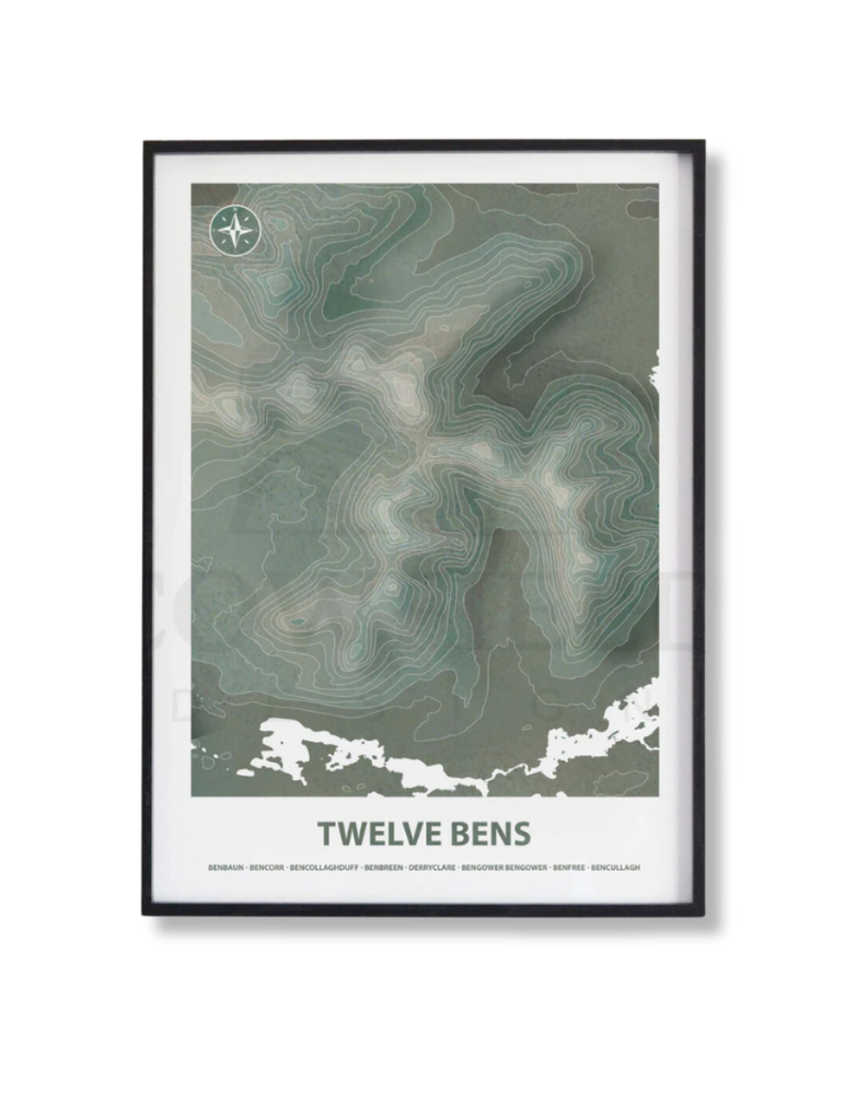 COWFIELD DESIGN Mountain Peaks Print - Twelve Bens