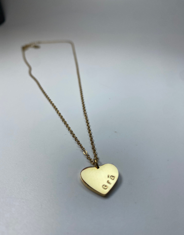 RUDIES AND CO Gold Heart Grá Necklace