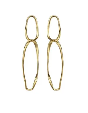 MARY K Gold Chunky Double Oval Drop Earrings