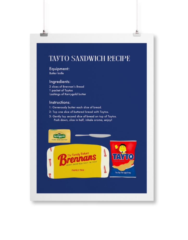 YELLOW LION STUDIO A3 Print - Tayto Sandwich Recipe