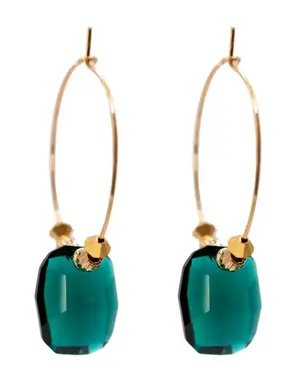 K KAJOUX Emerald Glow Luxe Hoop Earrings
