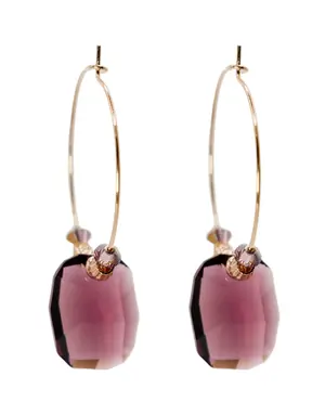K KAJOUX Glow Luxe Hoop Earrings-Amethyst