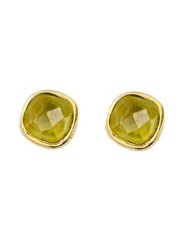 K KAJOUX Green Amethyst Semi-Precious Stud Earrings
