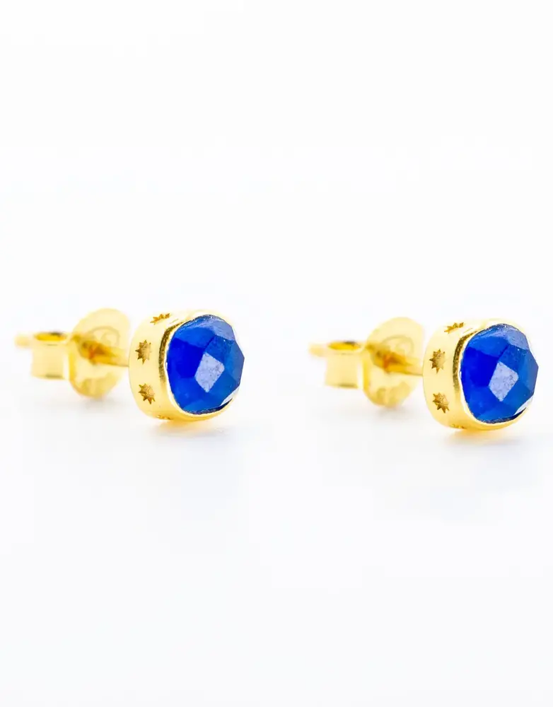 K KAJOUX Lapis Lazuli Semi-Precious Stud Earrings