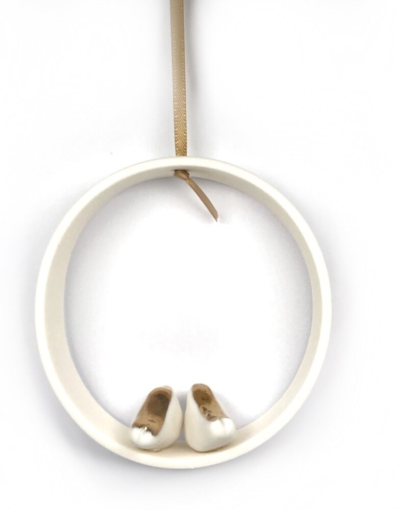 KARO ART Porcelain Hoop Ornament- Love Birds