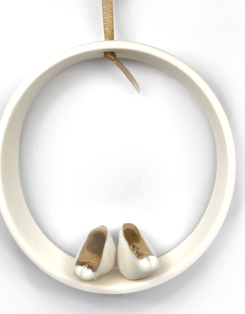 KARO ART Porcelain Hoop Ornament- Love Birds