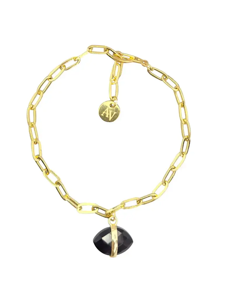 ARIA-V Ayin  Black Agate Bracelet