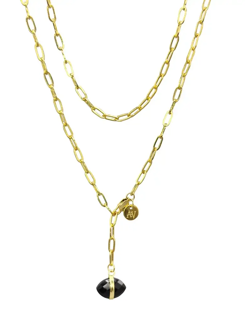 ARIA-V Ayin Black Agate Necklace
