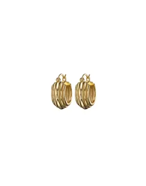 MARY K Gold Ridged Hoop Earrings
