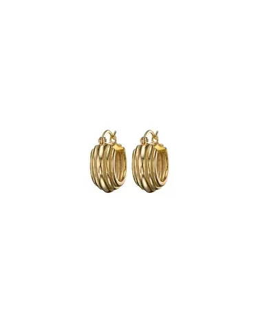 MARY K Gold Ridged Hoop Earrings