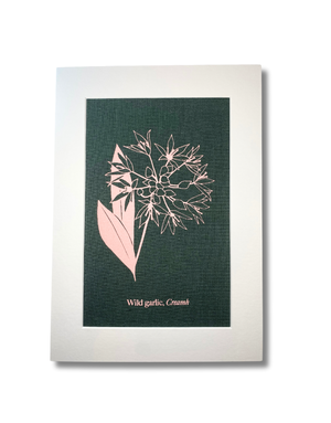 JUPITER RED A4 Linen Art Print  - Wild Garlic Green