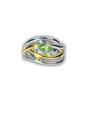 GALLARDO AND BLAINE Peacock Ring - Peridot Sil/G