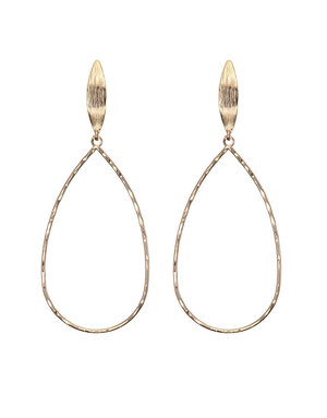 ANGELA D'ARCY Gold Teardrop Horse Eye Earrings