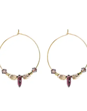 K KAJOUX Amara Drop Hoops - Amethyst