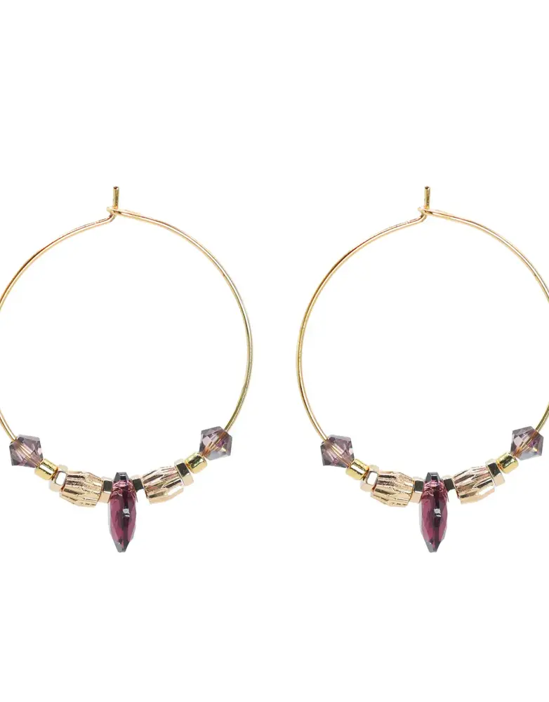 K KAJOUX Amara Drop Hoops - Amethyst