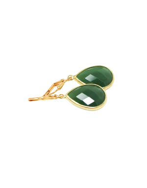 K KAJOUX Deco Teardrops Short Earrings - Olive Green